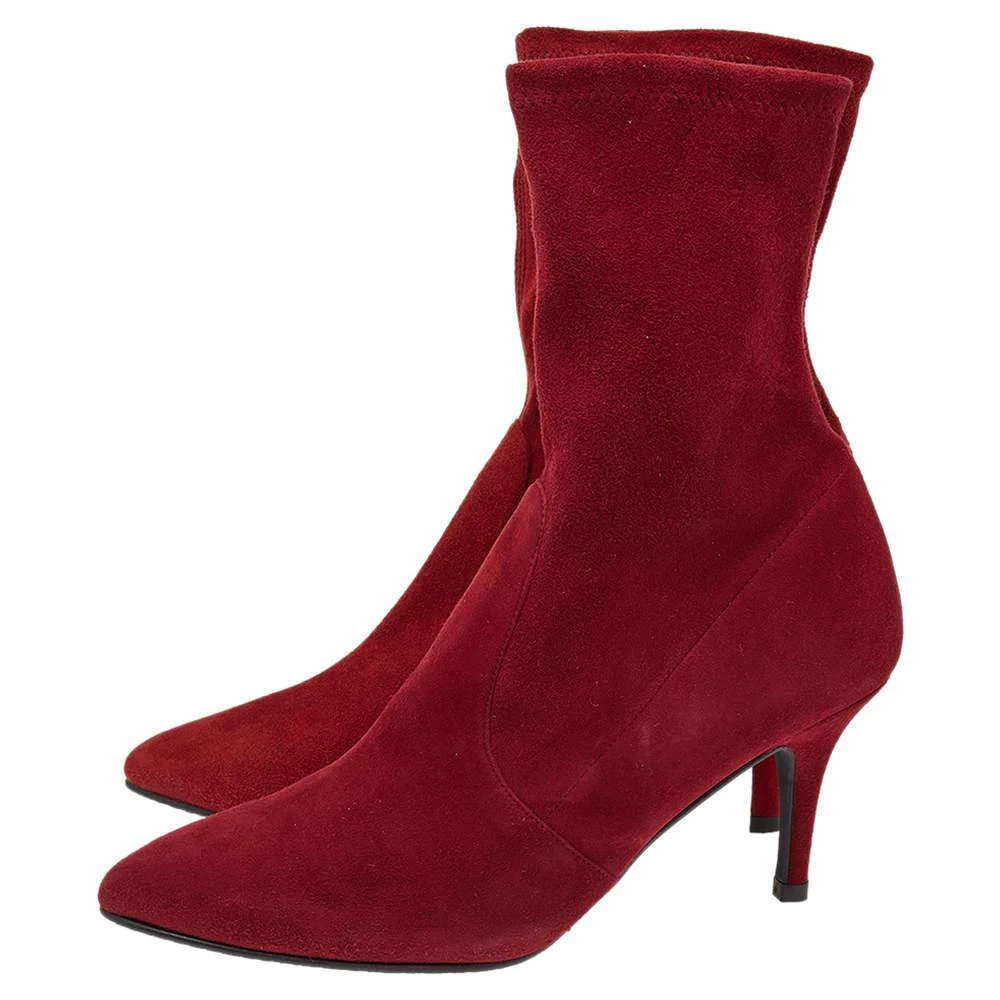 商品Stuart Weitzman|Stuart Weitzman Red Suede Ankle Length Boots Size 37.5,价格¥801,第4张图片详细描述