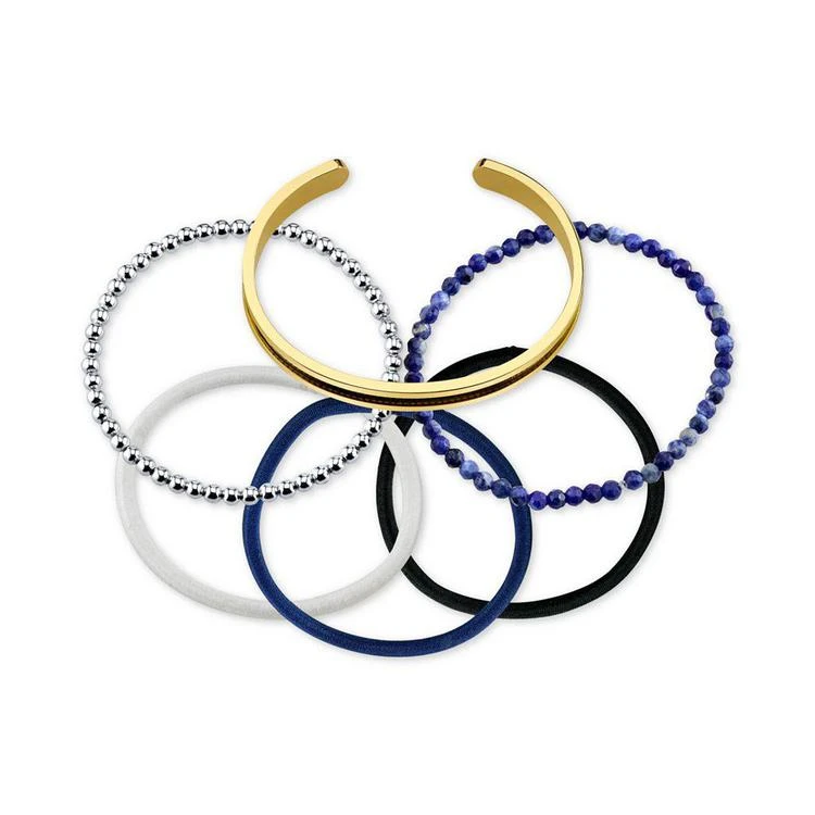 商品Unwritten|Interchangeable Hair-Tie Cuff Bracelet in Gold-Tone Stainless Steel,价格¥207,第2张图片详细描述