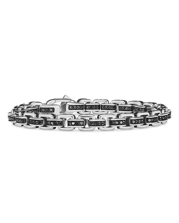 商品David Yurman|Men's Box Chain Bracelet in Sterling Silver with Black Diamonds, 7.3mm,价格¥59151,第1张图片详细描述