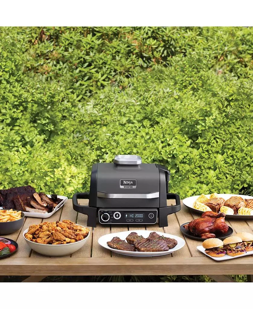 商品Ninja|Woodfire Outdoor Grill & Smoker, 7-in-1 Master Grill, BBQ Smoker and Air Fryer with Woodfire Technology - OG701,价格¥2820,第4张图片详细描述
