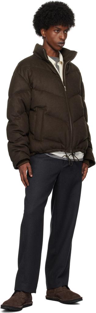 AURALEE Brown Baby Camel Flannel Down Jacket - Coats - BeyondStyle