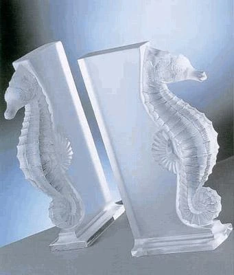 商品Lalique|Crystal Poseidon Bookends 11863,价格¥24164,第1张图片