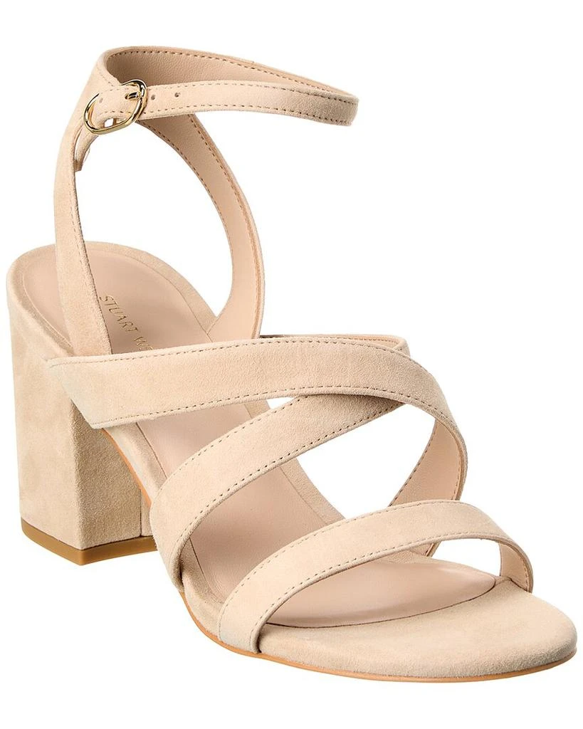 商品Stuart Weitzman|Stuart Weitzman Ave Ankle 75 Suede Sandal,价格¥754,第1张图片