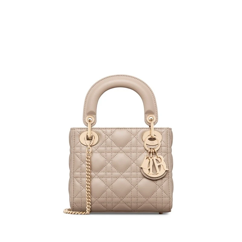 商品Dior|Dior 迪奥 Lady Dior系列女士浅褐色羊皮手提包,价格¥36342,第1张图片