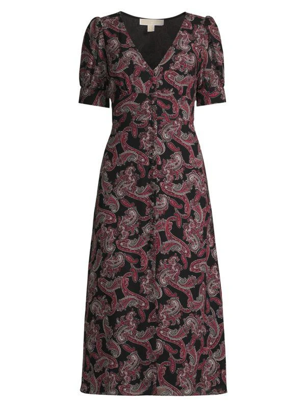 商品Michael Kors|Paisley Georgette Midi Dress,价格¥592,第5张图片详细描述