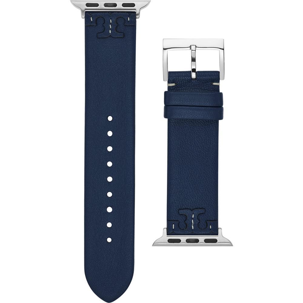 商品Tory Burch|Women's McGraw Navy Band For Apple Watch® Leather Strap 38mm/40mm,价格¥705,第1张图片