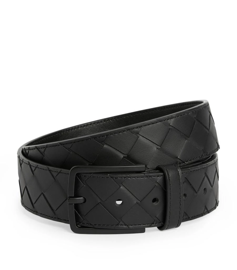 商品Bottega Veneta|Leather Intrecciato Belt,价格¥4993,第1张图片