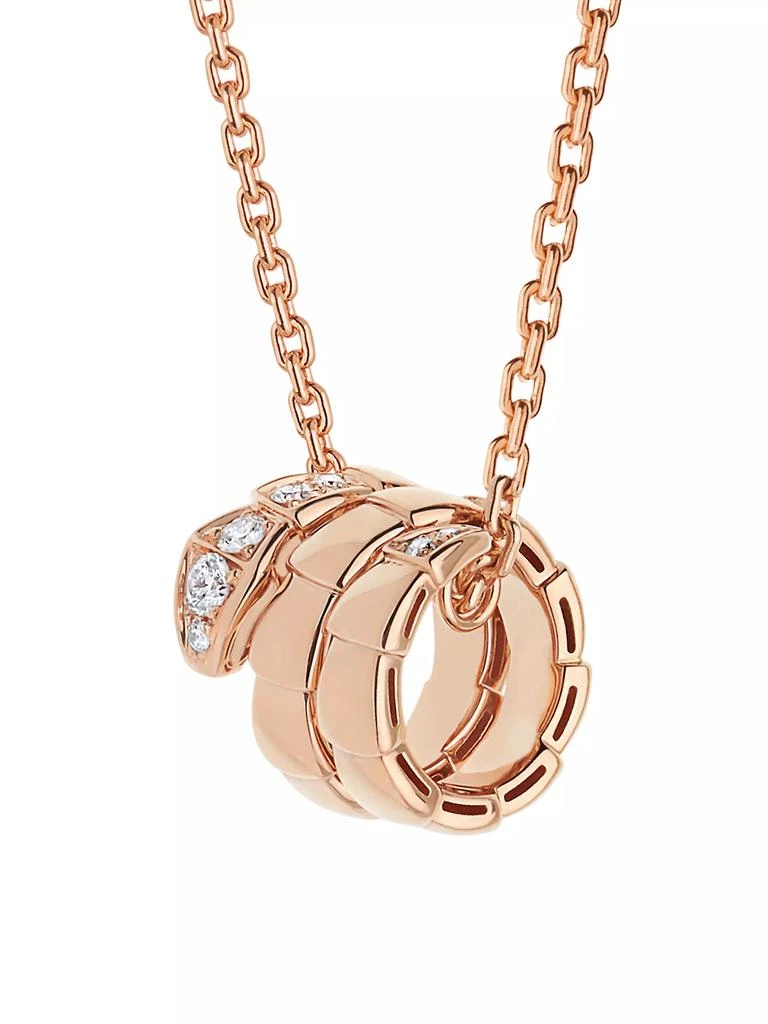 商品BVLGARI|Serpenti Viper 18K Rose Gold &amp; Pavé Diamond Pendant Necklace,价格¥43365,第1张图片