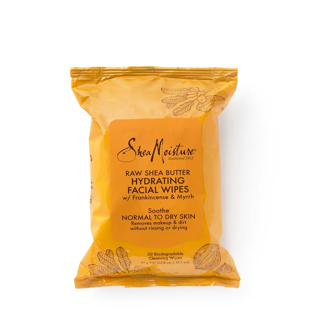 商品Shea Moisture|Shea Moisture Raw Shea Biodegradable Cleansing Wipes,价格¥22,第1张图片