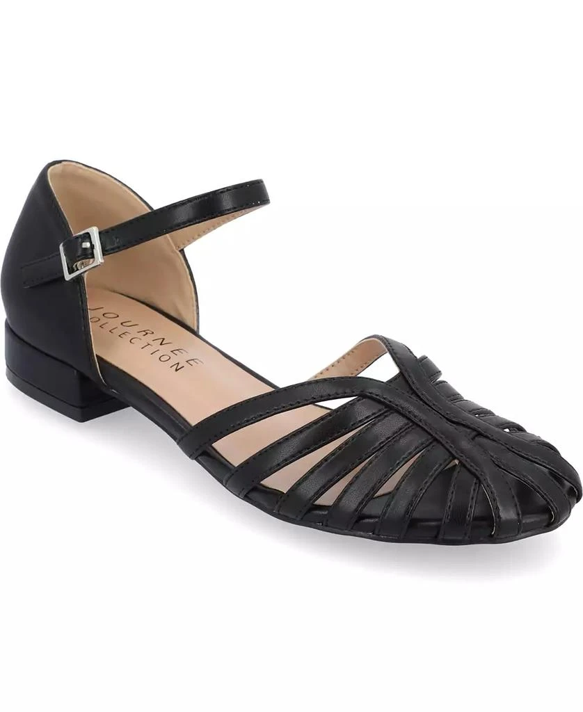 商品Journee Collection|Women's Joannah Fisherman Ankle Strap Flat,价格¥432,第1张图片