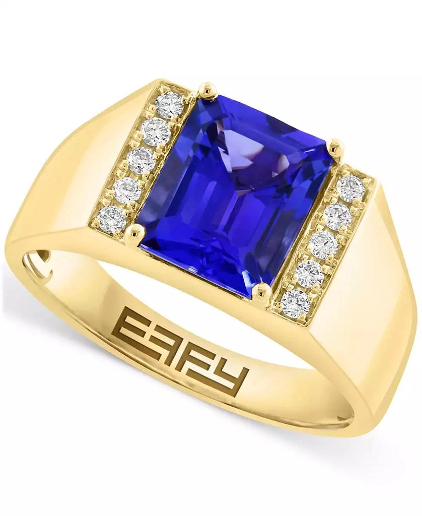 商品Effy|EFFY® Men's Tanzanite (3-1/3 ct. t.w.) & Diamond (1/6 ct. t.w.) Ring in 14k Gold,价格¥77132,第1张图片