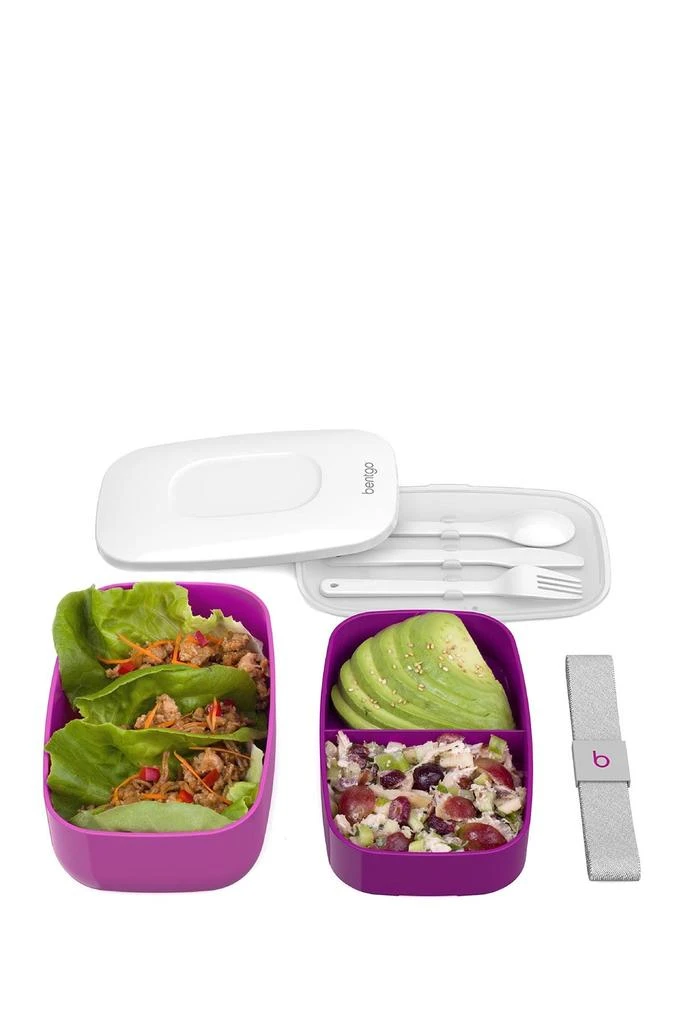 商品BENTGO|2-Pack of Classic All-in-One Stackable Lunch Box Solution - Blue,价格¥206,第1张图片