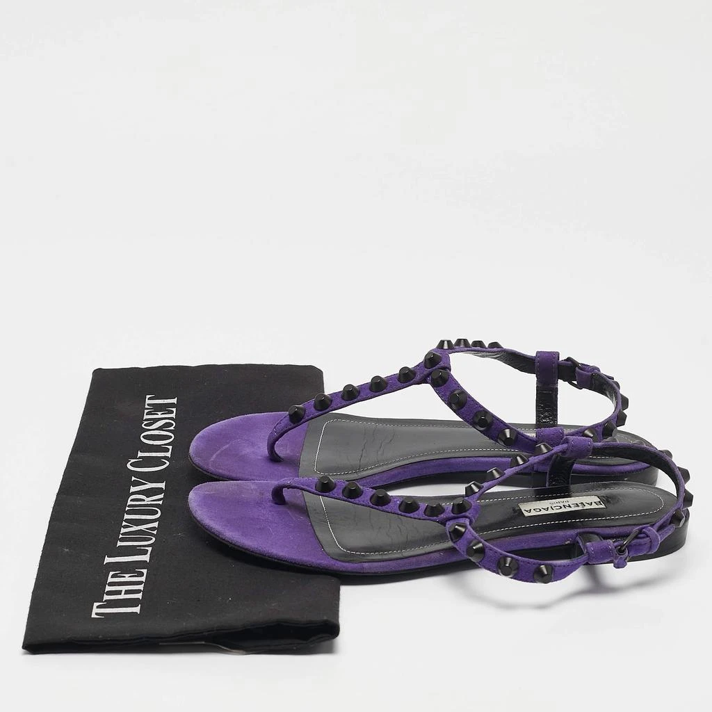 Balenciaga Purple Suede Arena Flat Sandals Size 37 商品