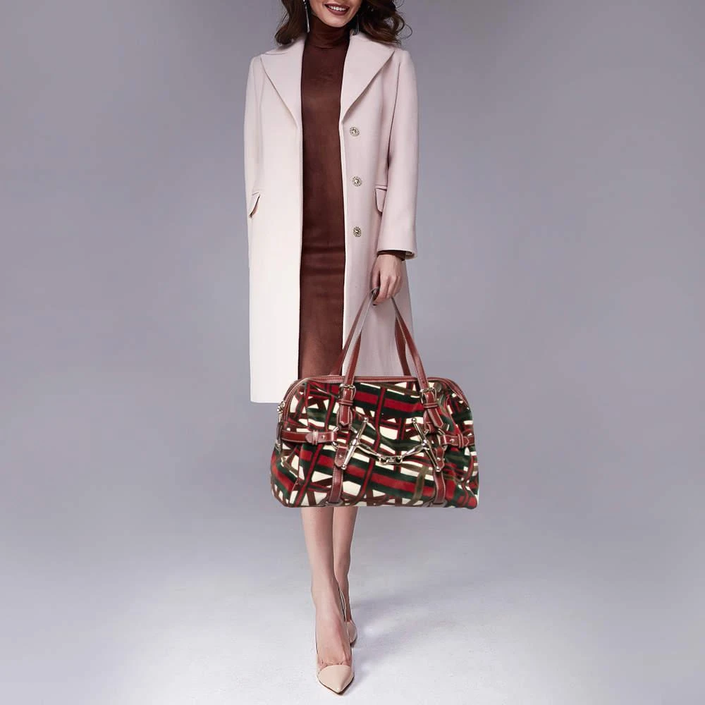 商品[二手商品] Gucci|Gucci Multicolor Velvet 85th Anniversary Medium Boston Bag,价格¥6458,第2张图片详细描述