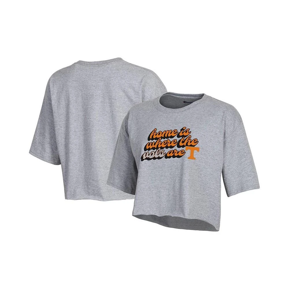 商品CHAMPION|Women's Gray Tennessee Volunteers Boyfriend Cropped T-shirt,价格¥222,第1张图片