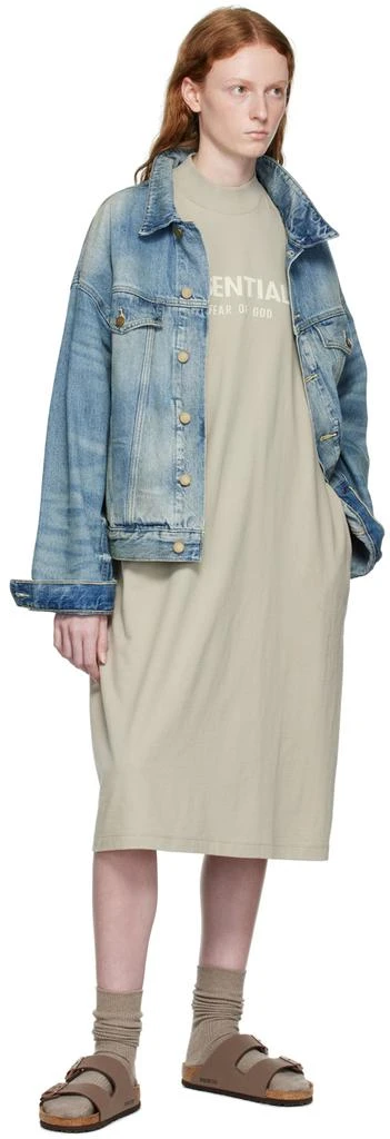 商品Essentials|Gray Short Sleeve Midi Dress,价格¥563,第4张图片详细描述