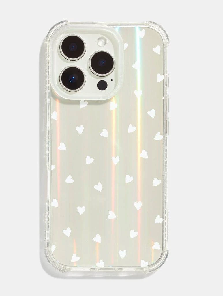 商品Skinnydip London|White Ditsy Hearts Holo Shock iPhone Case,价格¥269,第1张图片