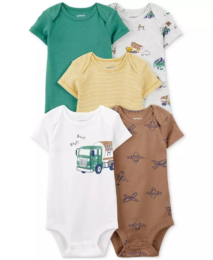 商品Carter's|Baby Construction Short-Sleeve Bodysuits, Pack of 5,价格¥232,第1张图片