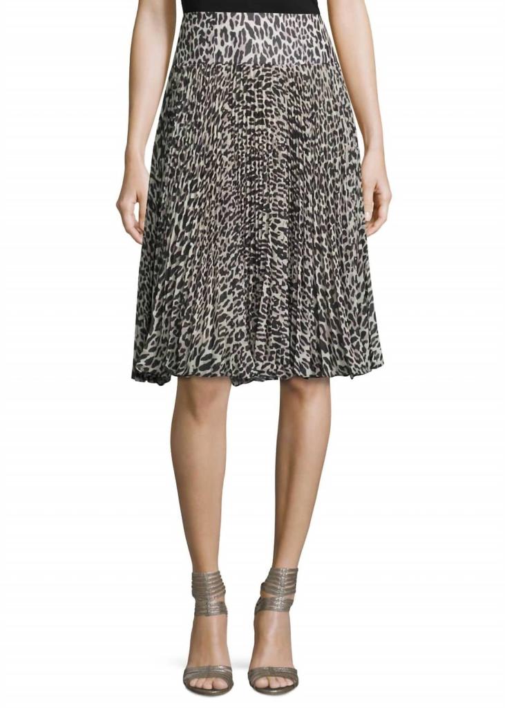 Pleated Leopard Skirt in Multi商品第1张图片规格展示