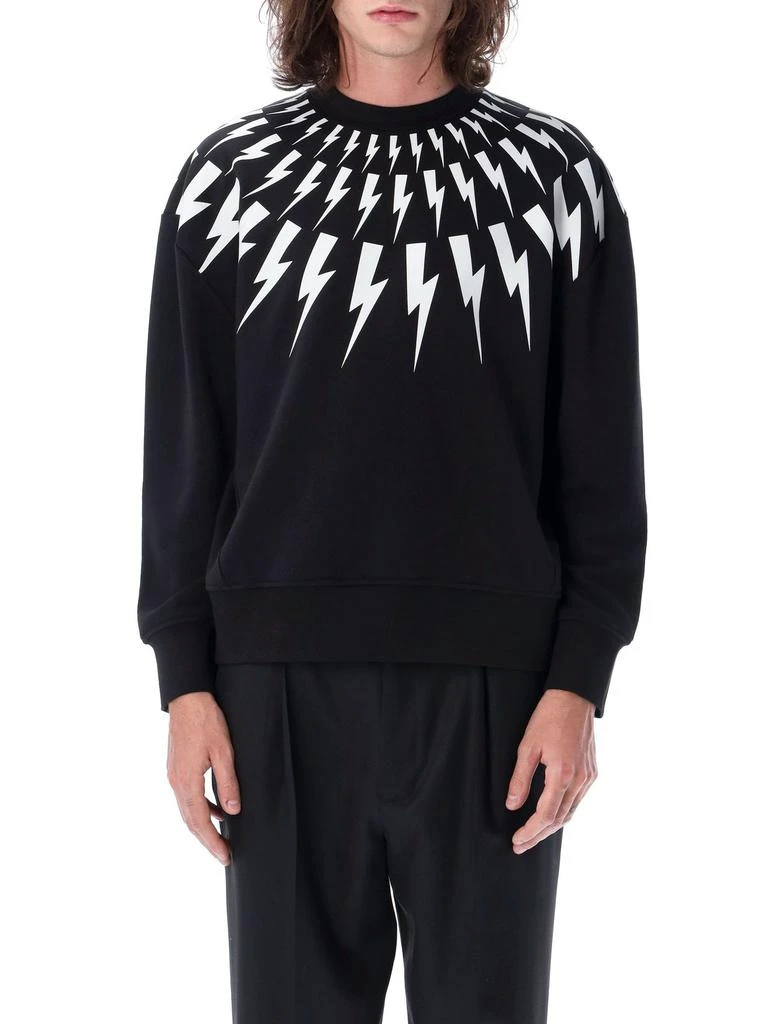 商品Neil Barrett|Neil Barrett Thunderbolt Print Crewneck Sweatshirt,价格¥2188,第3张图片详细描述