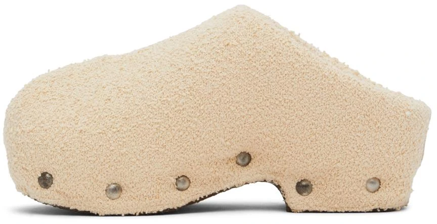 商品Acne Studios|Beige Shearling Clogs,价格¥1906,第3张图片详细描述