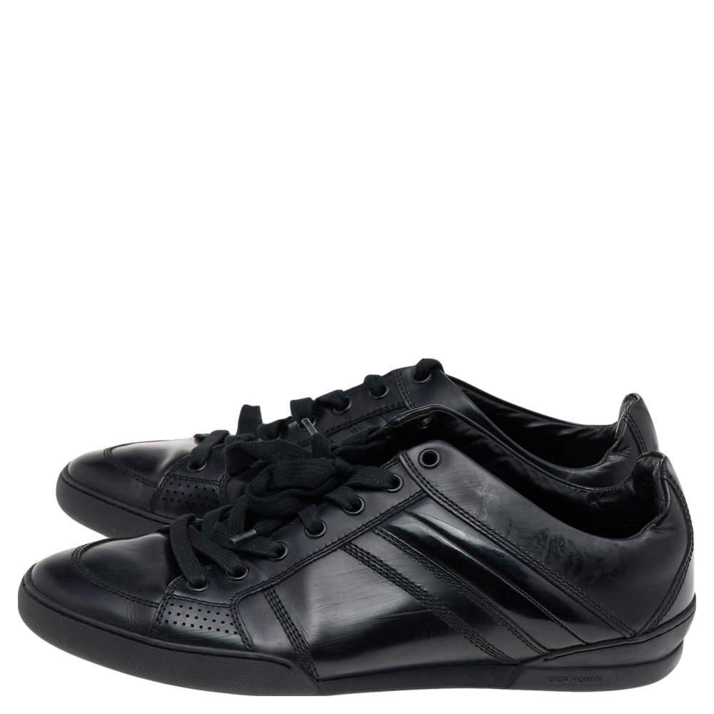 商品[二手商品] Dior|Dior Homme Black Patent and Leather Low Top Sneakers Size 39.5,价格¥2588,第6张图片详细描述