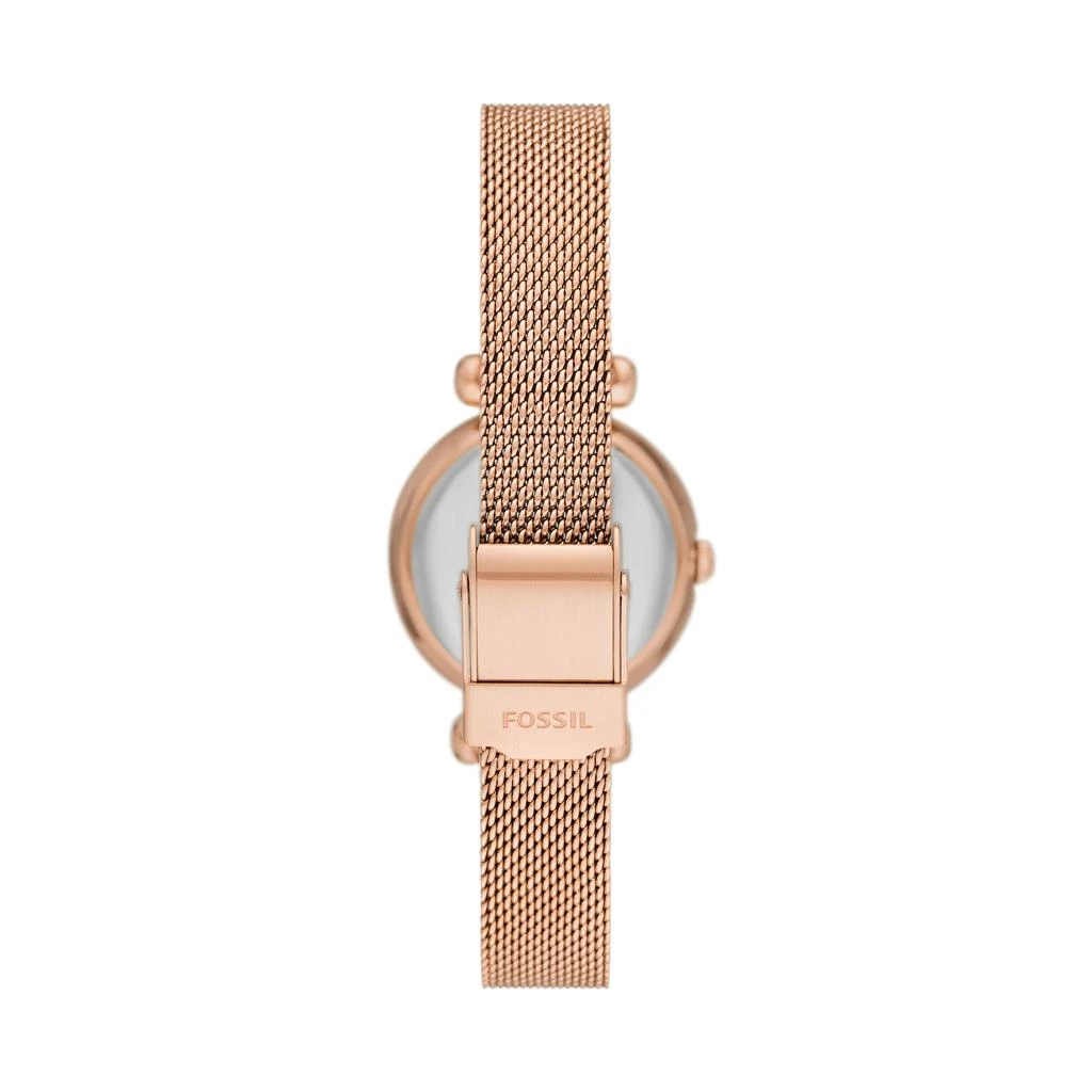 商品Fossil|Women's Tillie Mini Three-Hand, Rose Gold-Tone Stainless Steel Mesh Watch,价格¥427,第2张图片详细描述