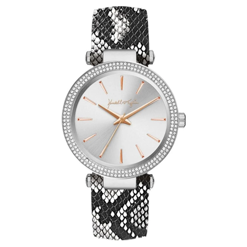 商品KENDALL & KYLIE|Women's Black and White Snakeskin Stainless Steel Strap Analog Watch,价格¥113,第1张图片