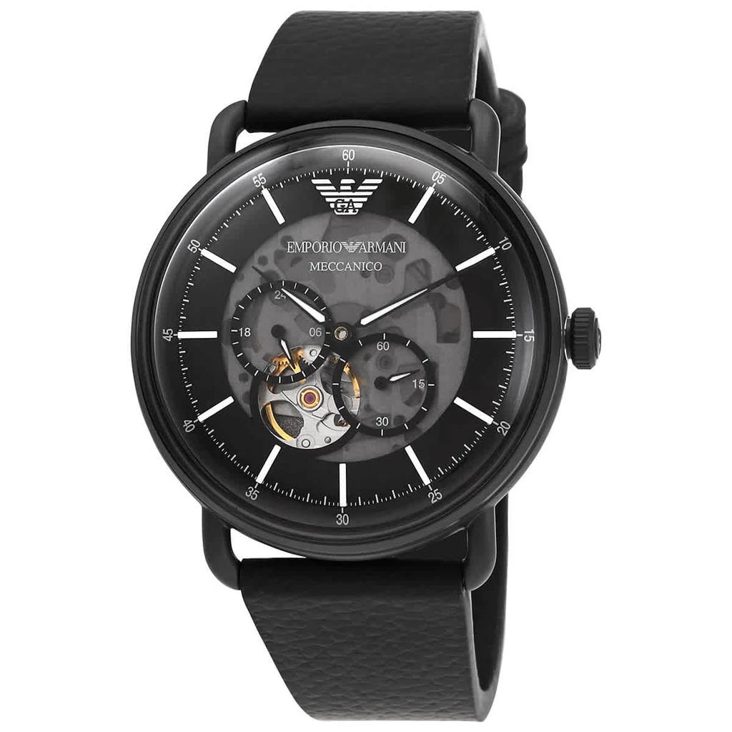 商品Emporio Armani|Aviator Automatic  Black Skeleton  Dial Men's Watch AR60028,价格¥1079,第1张图片