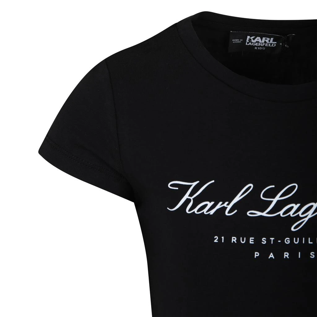 商品Karl Lagerfeld Paris|Black T-shirt For Girl With Logo,价格¥597,第3张图片详细描述