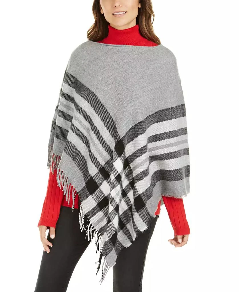 商品Fraas|Women's Plaid Brushed Poncho Sweater, Created for Macy's,价格¥237,第1张图片