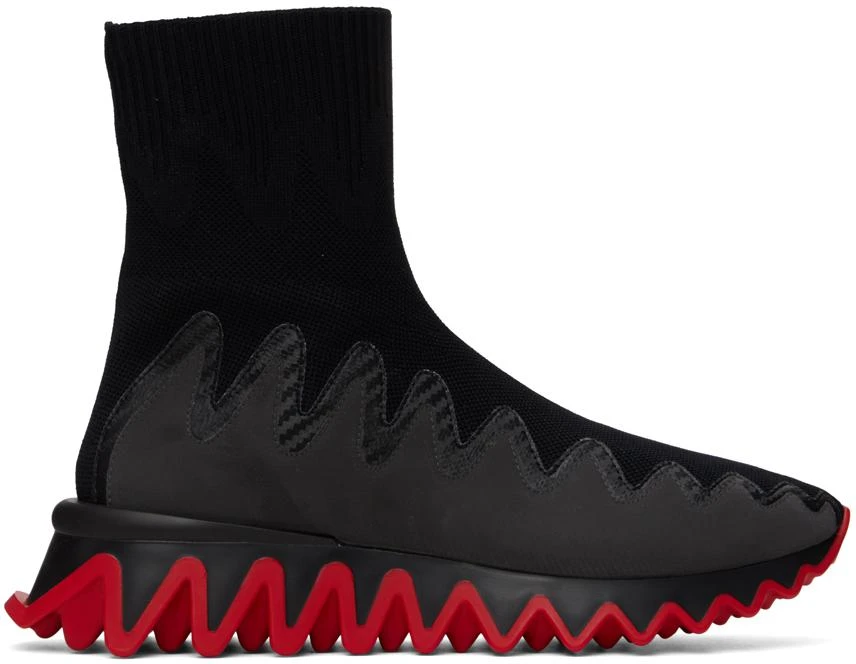 商品Christian Louboutin|Black Sharky Sock Sneakers,价格¥8221,第1张图片