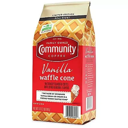 商品Community Coffee|Community Coffee Ground Coffee, Vanilla Waffle Cone (32 oz.),价格¥88,第2张图片详细描述