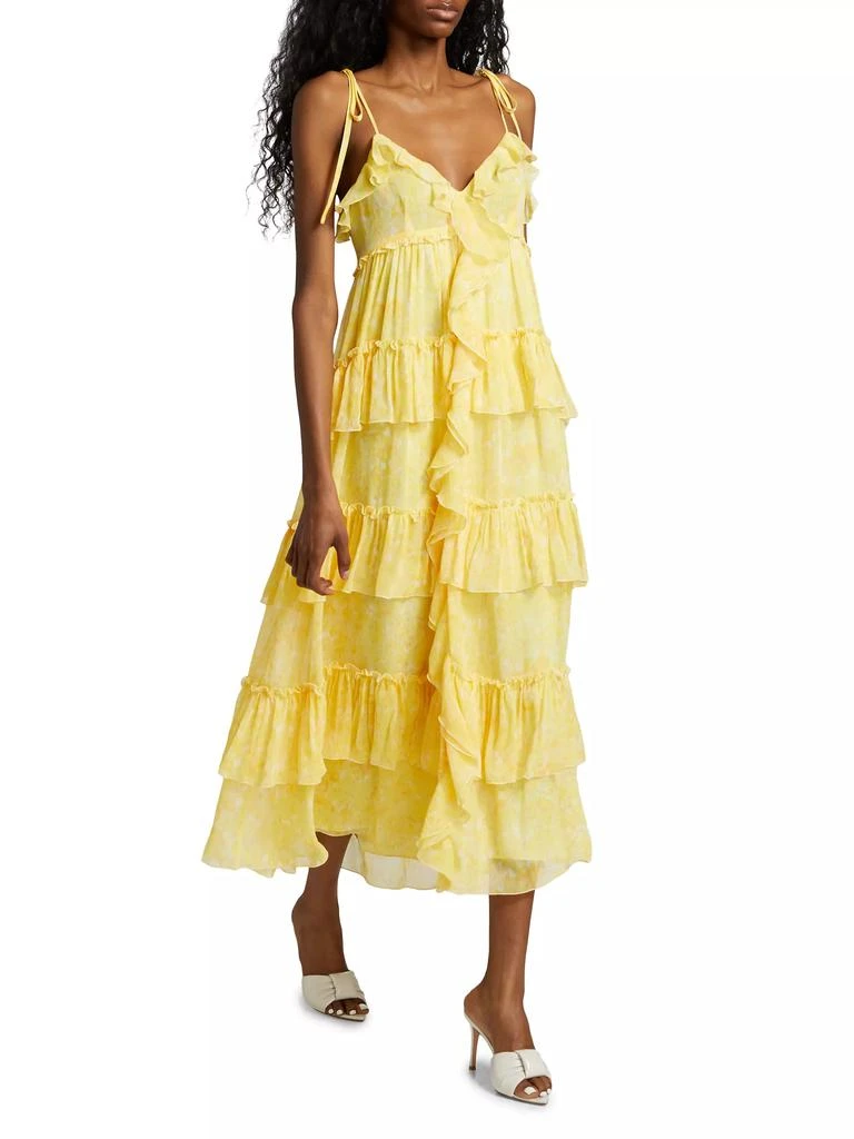 商品Cinq à Sept|Fadrid Ruffle Chiffon Tiered Midi-Dress,价格¥2207,第2张图片详细描述