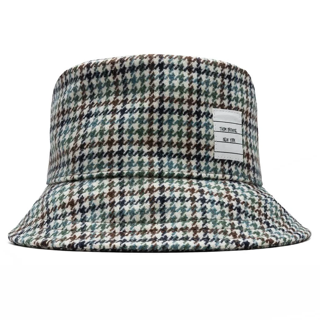 商品Thom Browne|Thom Browne Houndstooth Lambswool Bucket Hat - Seasonal Multi,价格¥2898,第1张图片