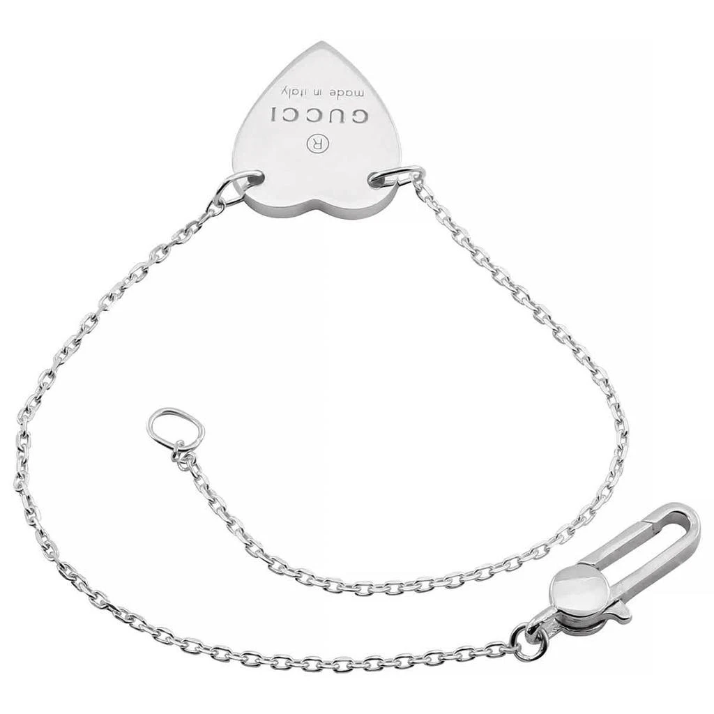 商品Gucci|Gucci Silver Engraved Heart Motif Trademark Bracelet, Size 18,价格¥1554,第3张图片详细描述