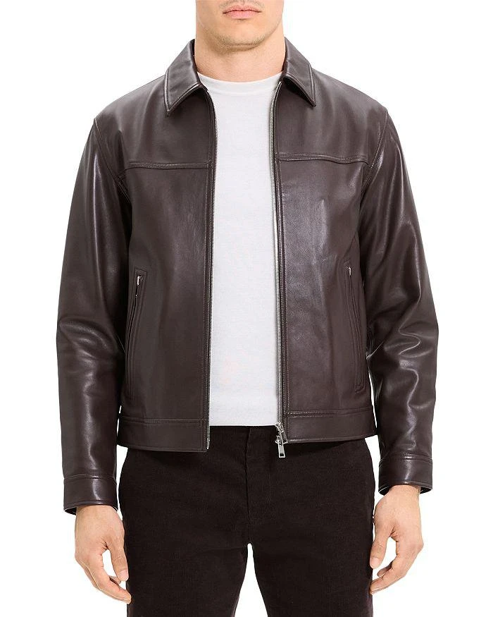 商品Theory|Rhett Point Nappa Leather Jacket ,价格¥2221,第1张图片
