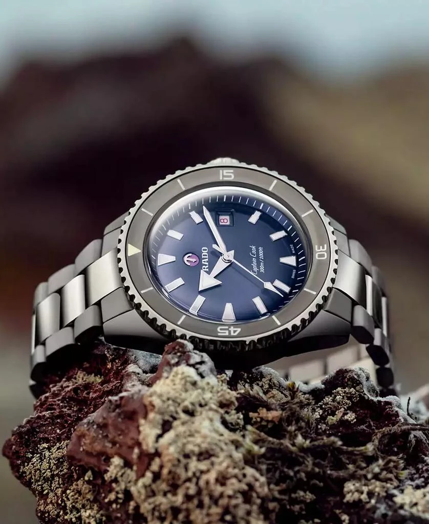 商品Rado|Men's Swiss Automatic Captain Cook Diver Silver Ceramic Bracelet Watch 43mm,价格¥16603,第2张图片详细描述