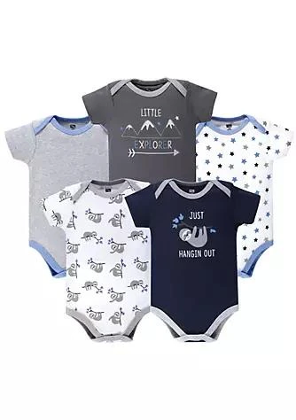 商品Hudson|Baby Hudson Baby Infant Boy Cotton Bodysuits 5Pk Little Explorer,价格¥141,第1张图片