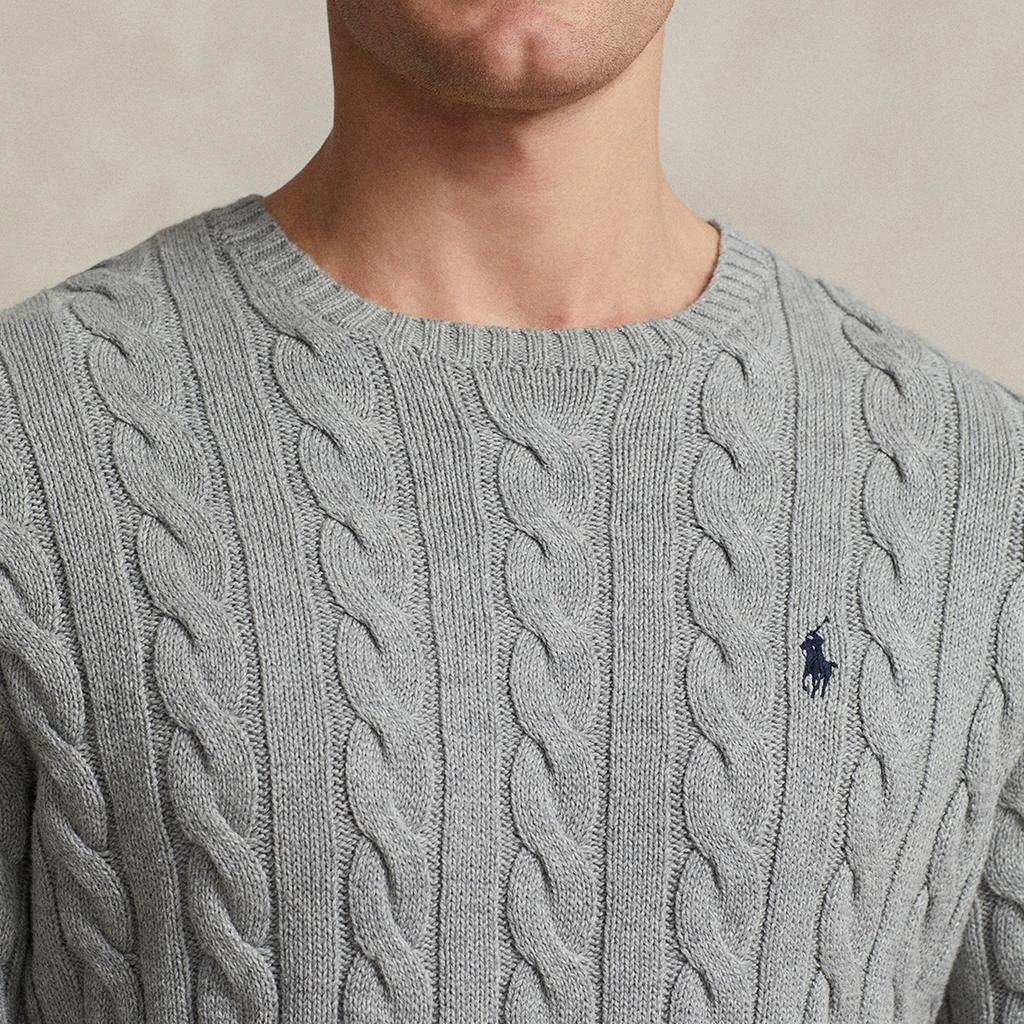 商品Ralph Lauren|Men's Cable Knit Cotton Jumper - Fawn Grey Heather,价格¥1408,第3张图片详细描述