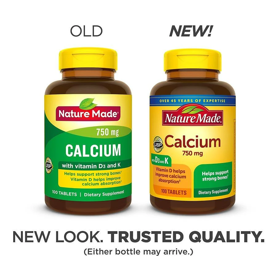 商品Nature Made|Calcium 750 mg + D + K Dietary Supplement Tablets,价格¥89,第2张图片详细描述