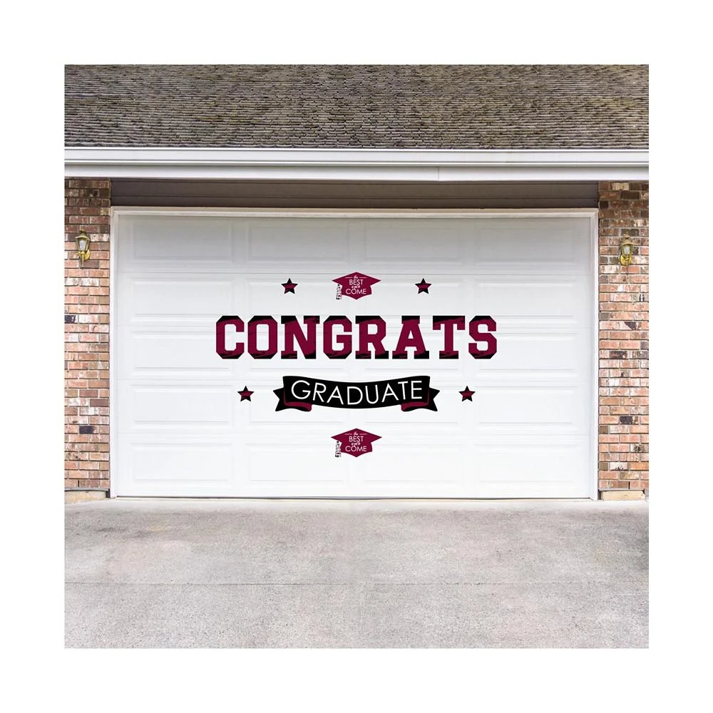 商品Big Dot of Happiness|Maroon Grad Best is Yet to Come Peel & Stick Graduation Wall Decals Backdrop,价格¥261,第3张图片详细描述