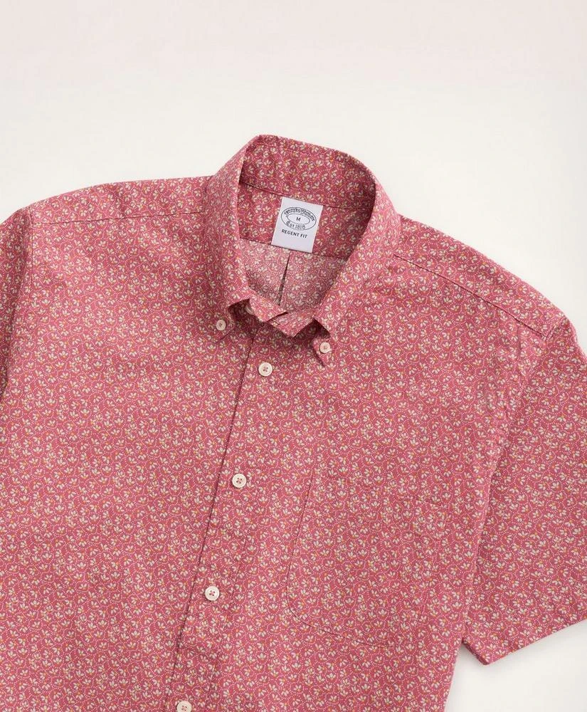 商品Brooks Brothers|Regent Regular-Fit Short-Sleeve Sport Shirt, Floral Print,价格¥399,第2张图片详细描述