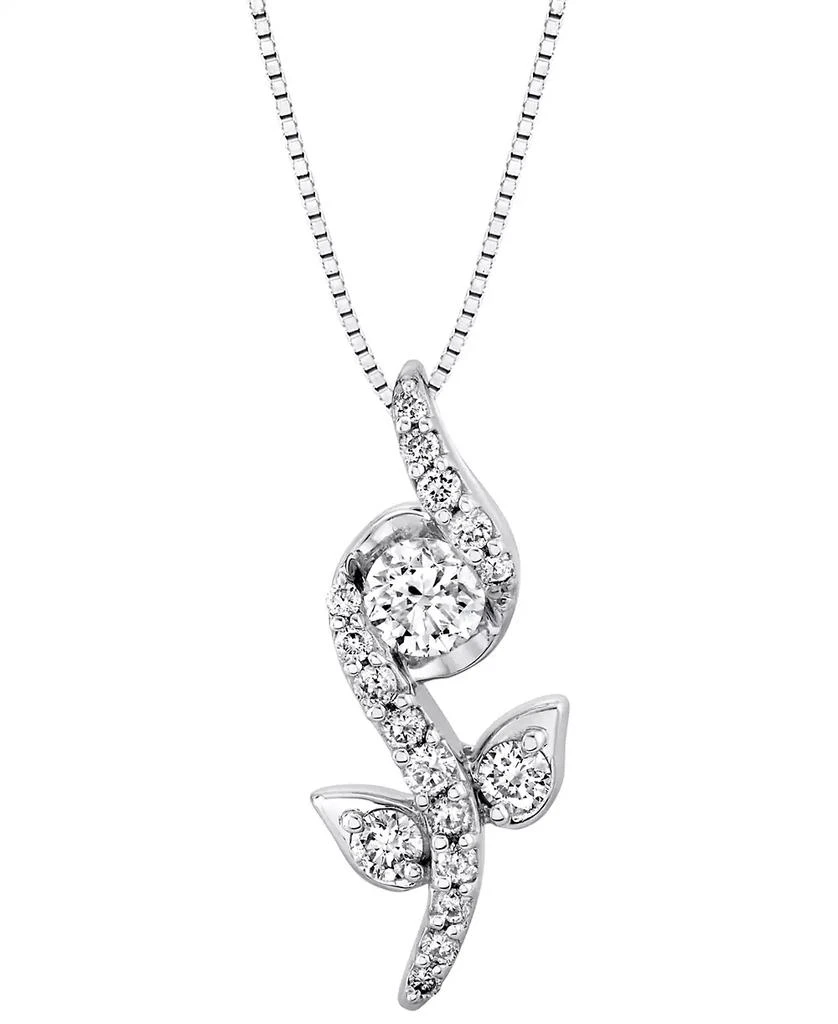 商品Sirena|Diamond Flower 18" Pendant Necklace (1/2 ct. t.w.) in 14k White Gold,价格¥20055,第1张图片