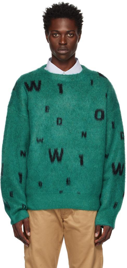 商品We11done|Green Lettering Sweater,价格¥3348,第1张图片