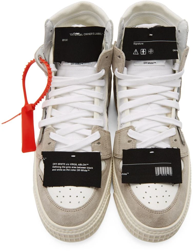 商品Off-White|White & Grey Low 3.0 Off-Court High-Top Sneakers,价格¥3045,第5张图片详细描述