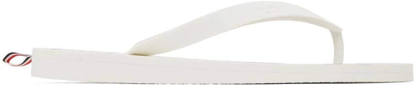 商品Thom Browne|White RWB Stripe Flip-Flops,价格¥684,第1张图片