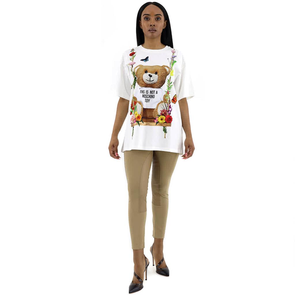 Moschino Ladies White Cotton Bear T-shirt, Size XX-Small商品第1张图片规格展示