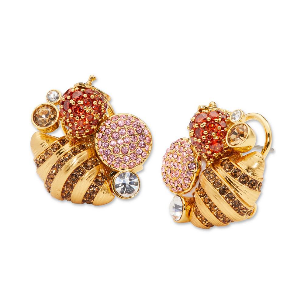 Gold-Tone Crystal Sweet Treat Cluster Stud Earrings商品第1张图片规格展示
