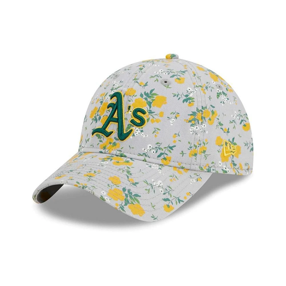 商品New Era|Women's Gray Oakland Athletics Bouquet 9TWENTY Adjustable Hat,价格¥224,第1张图片